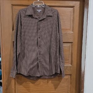 Apt. 9 Brown Dot-Print Button-Down Shirt